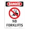 Signmission Safety Sign, OSHA Danger, 5" Height, No Forklifts, Portrait OS-DS-D-35-V-1467 - alternate 1
